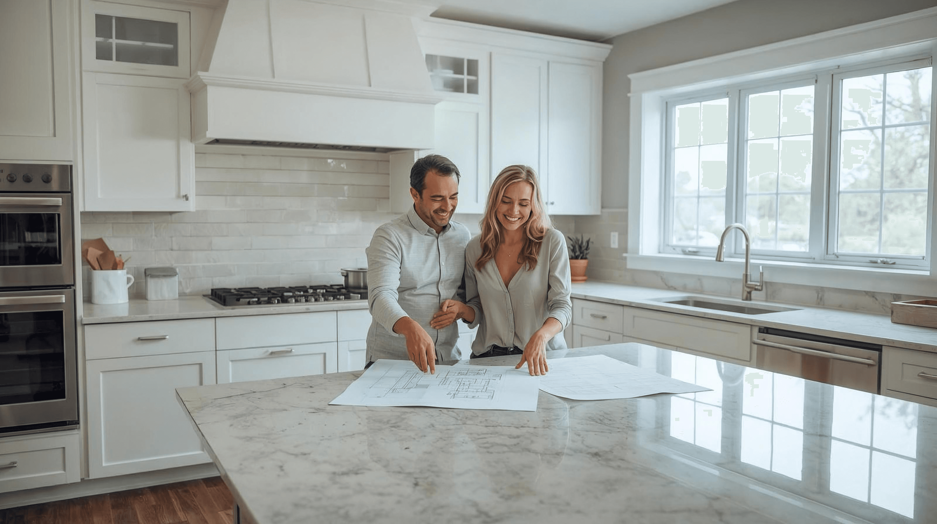 Couple planning a renovation