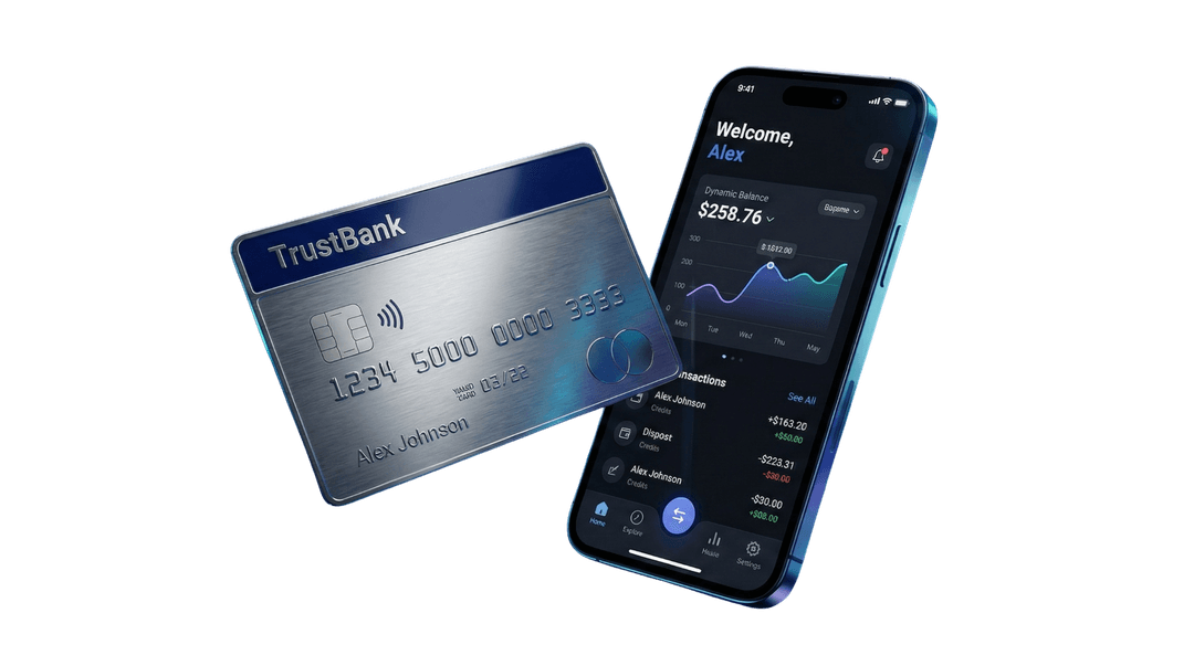 Trust Mobile App Dashboard showing savings goals