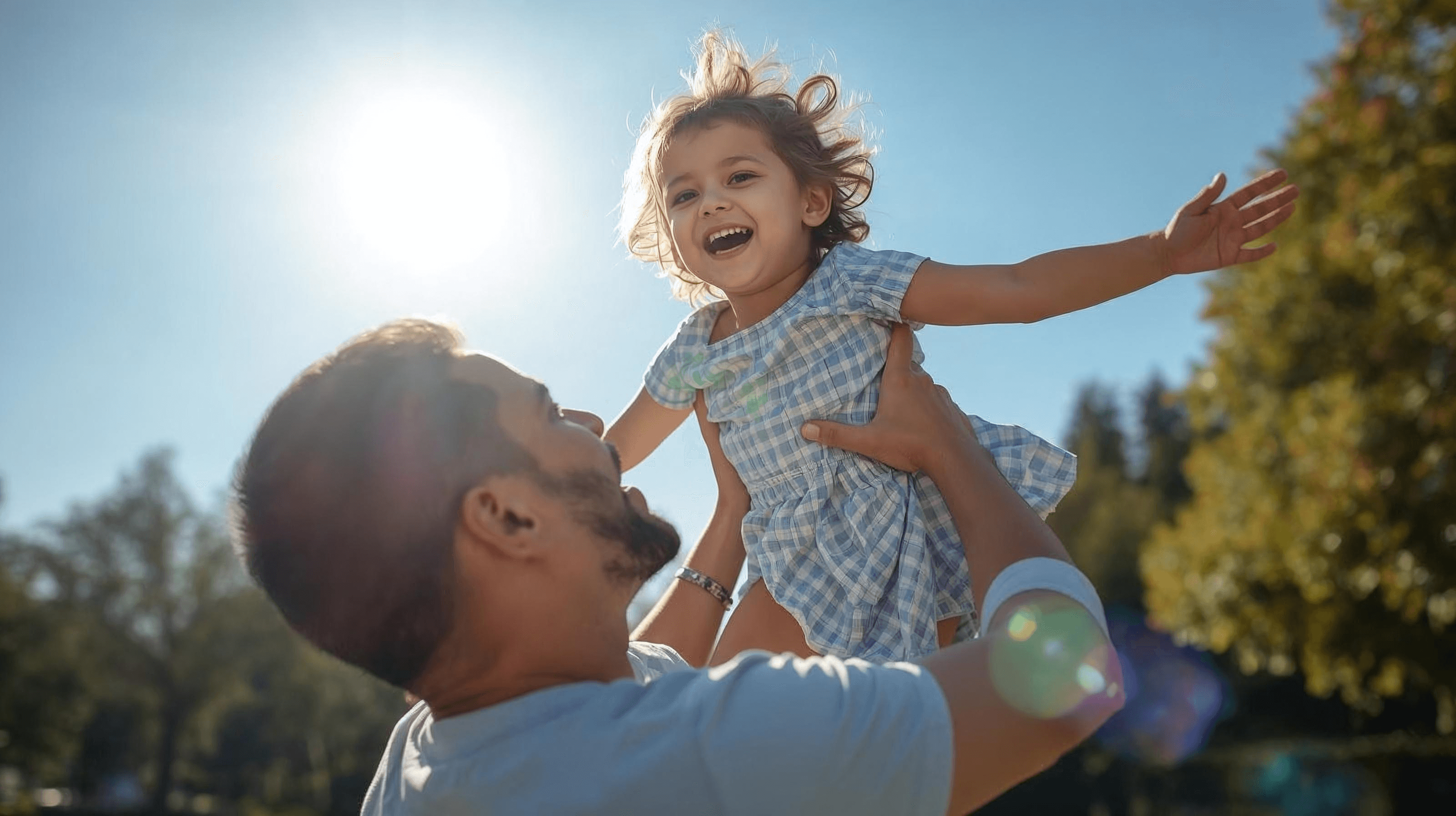 Father playing with child