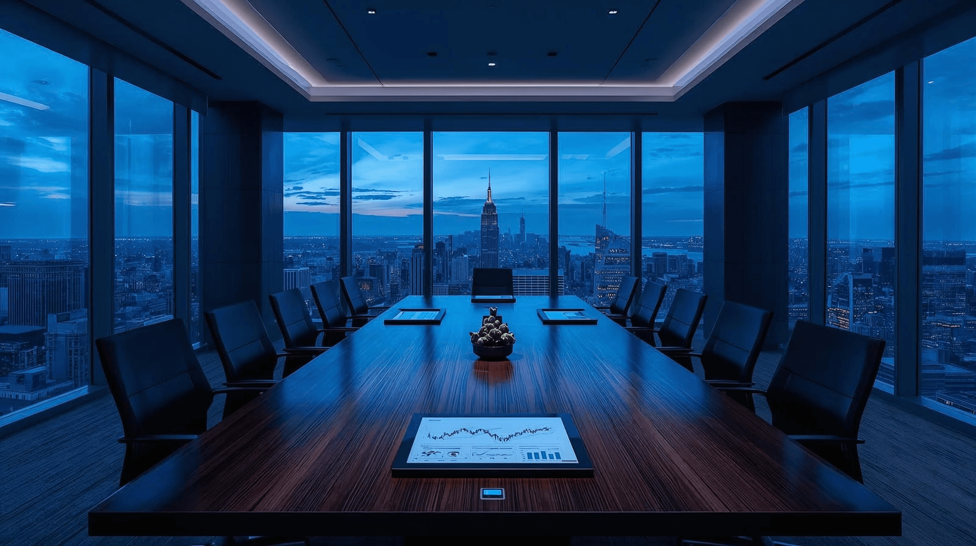 Corporate boardroom meeting