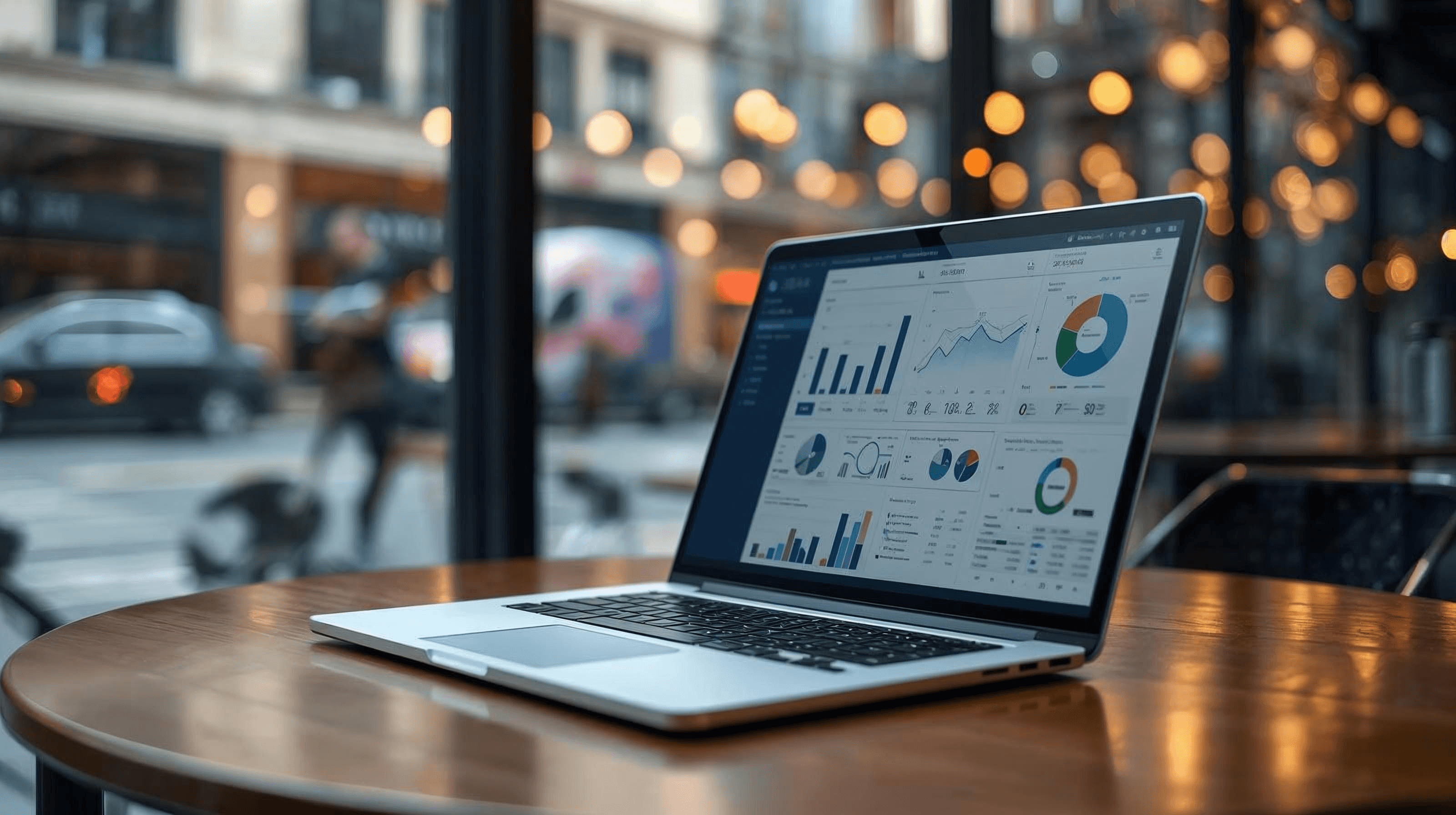 Entrepreneur working at a cafe