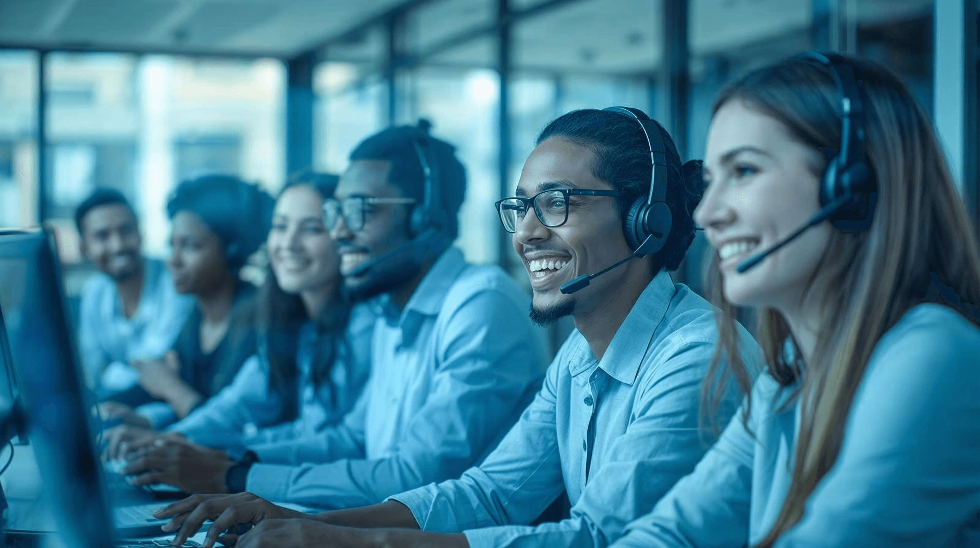 Support Team taking calls from customers